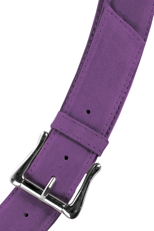 Amethyst purple women's dress belt, matching pumps and bags. Made to measure. Top view - Florence KOOIJMAN